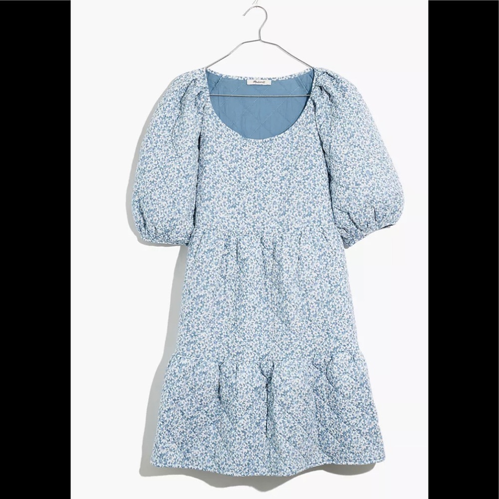 Madewell blue quilted floral dress